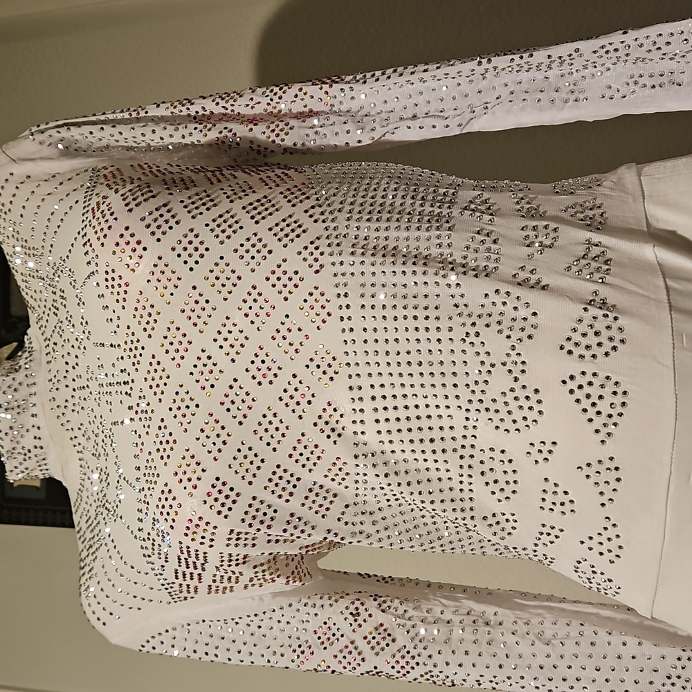 White Rhinestone Women's Top - Picture 4 of 6